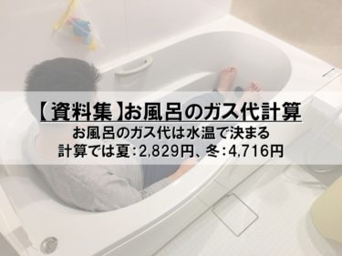 【資料集】お風呂のガス代は水温で決まる